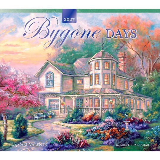 Brush Dance; Bygone Days | 2027 13.75 x 24 Inch (Hanging) Monthly Deluxe Wall Calendar | Featuring the Artwork of Carl Valente | Linen Envelope | Foil Stamped Cover; Category:Wall Calendars; Image:1
